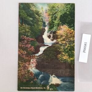 Buckhill Falls Pennsylvania 1940s Linen Postcard PA PC 1949 Scenic Waterfall